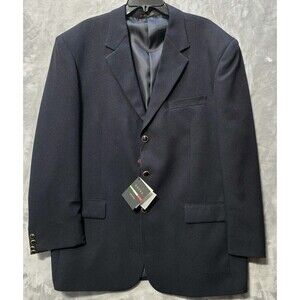 NWT Lucci ColleZione Suit Jacket Sport Coat Blazer Mens 48L Navy Blue Classic